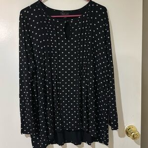 J. Jill Wearever Collection Black and White Floral Comfy Top Tunic Large petite